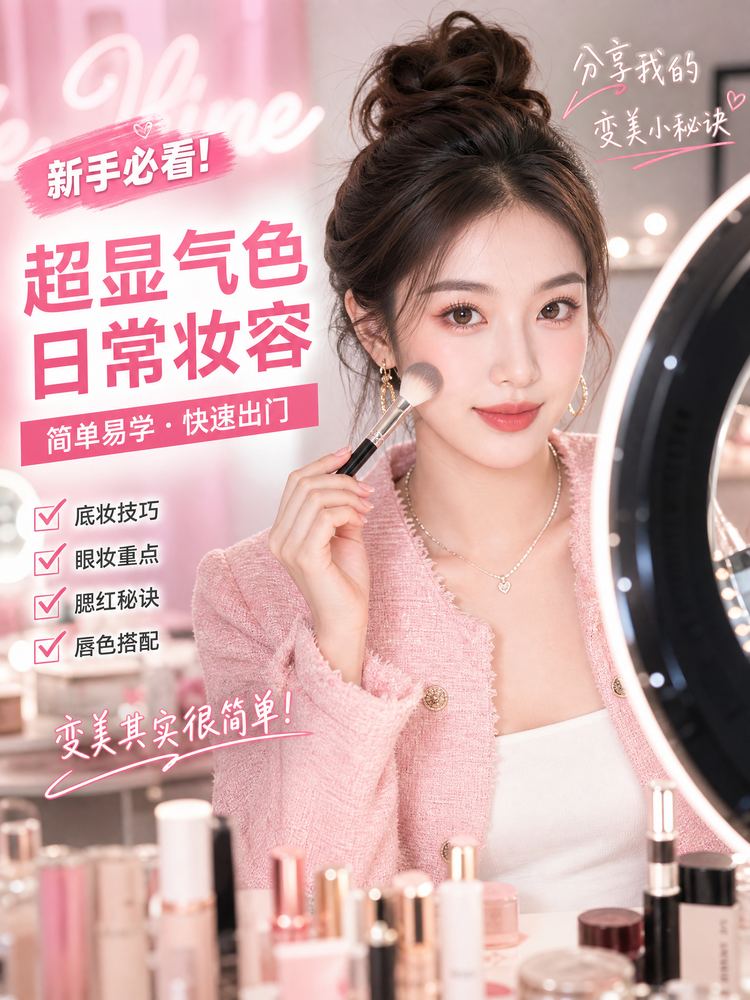 黄色仓库美妆视频教程-超显气色日常妆容